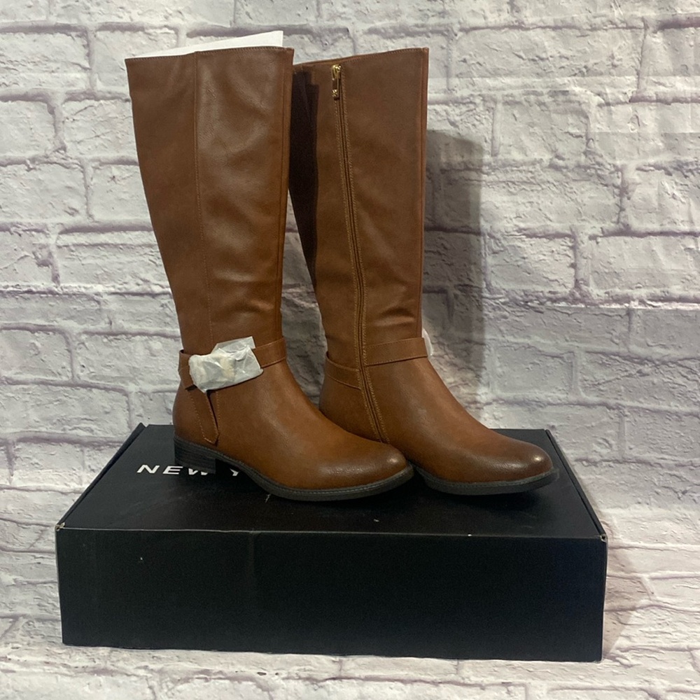 New York & Company Women’s Eleanor Tall Cognac Boots Size 9 NIB